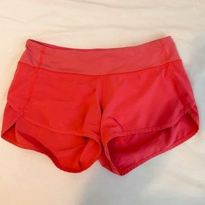 Pink Lululemon Speed up Shorts size 6